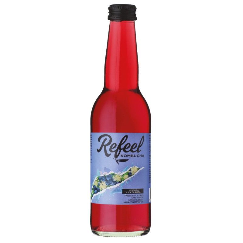 Kombucha myrtille et fleur de sureau - 33cl