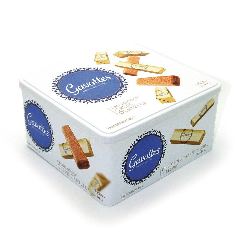Gavottes emballées par deux - boîte métal x120 - 1,25kg