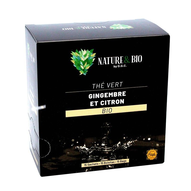 Thé vert au gingembre et citron BIO x15 sachets