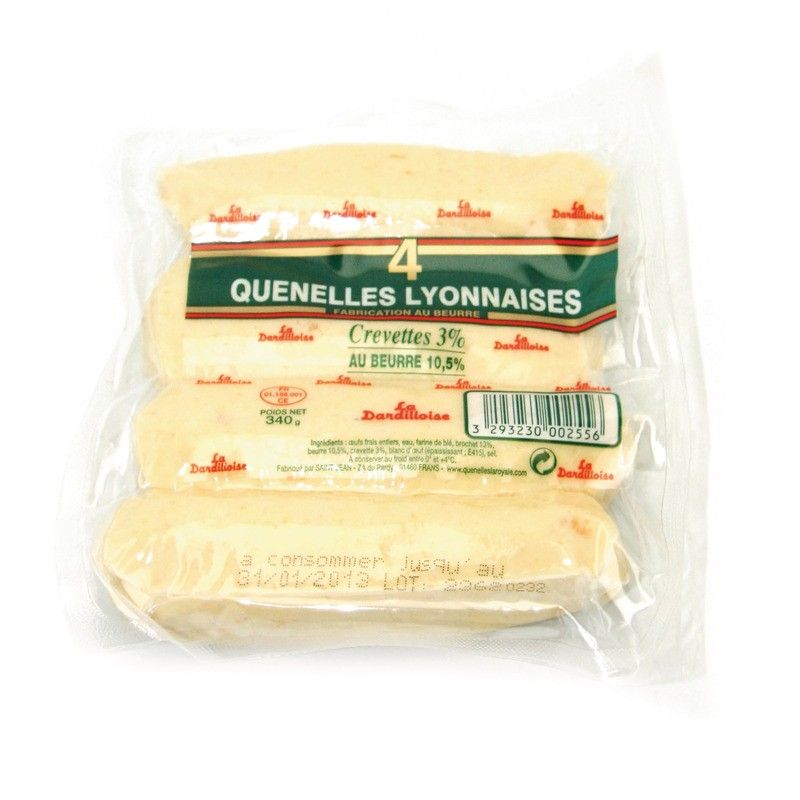 Quenelle lyonnaise de brochet pur beurre aux crevettes x4 - 340g
