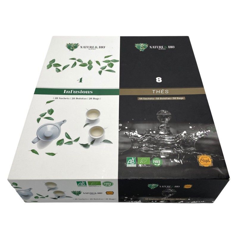 Coffret de thés et infusions BIO sachets x84