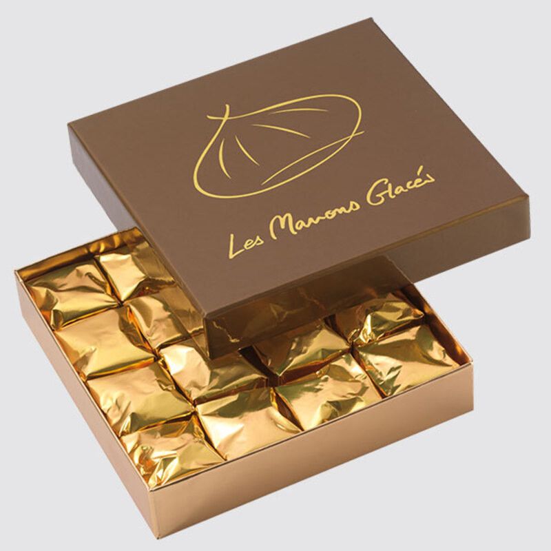Marrons glacés entiers enveloppés or x16 - 320g
