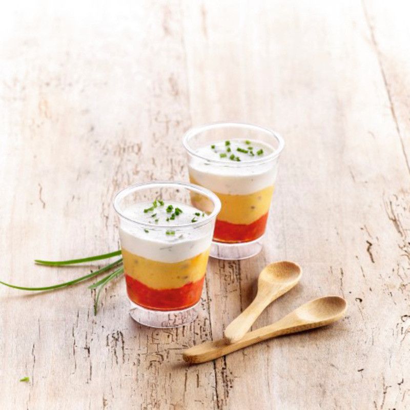 Verrine patate douce lentilles poivrons fromage 4x40g