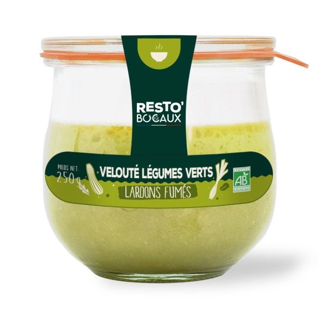 Velouté de légumes verts aux lardons fumés - 250g