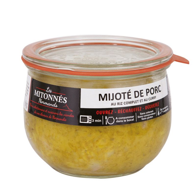 Mijoté de porc normand au riz complet et curry - 375g