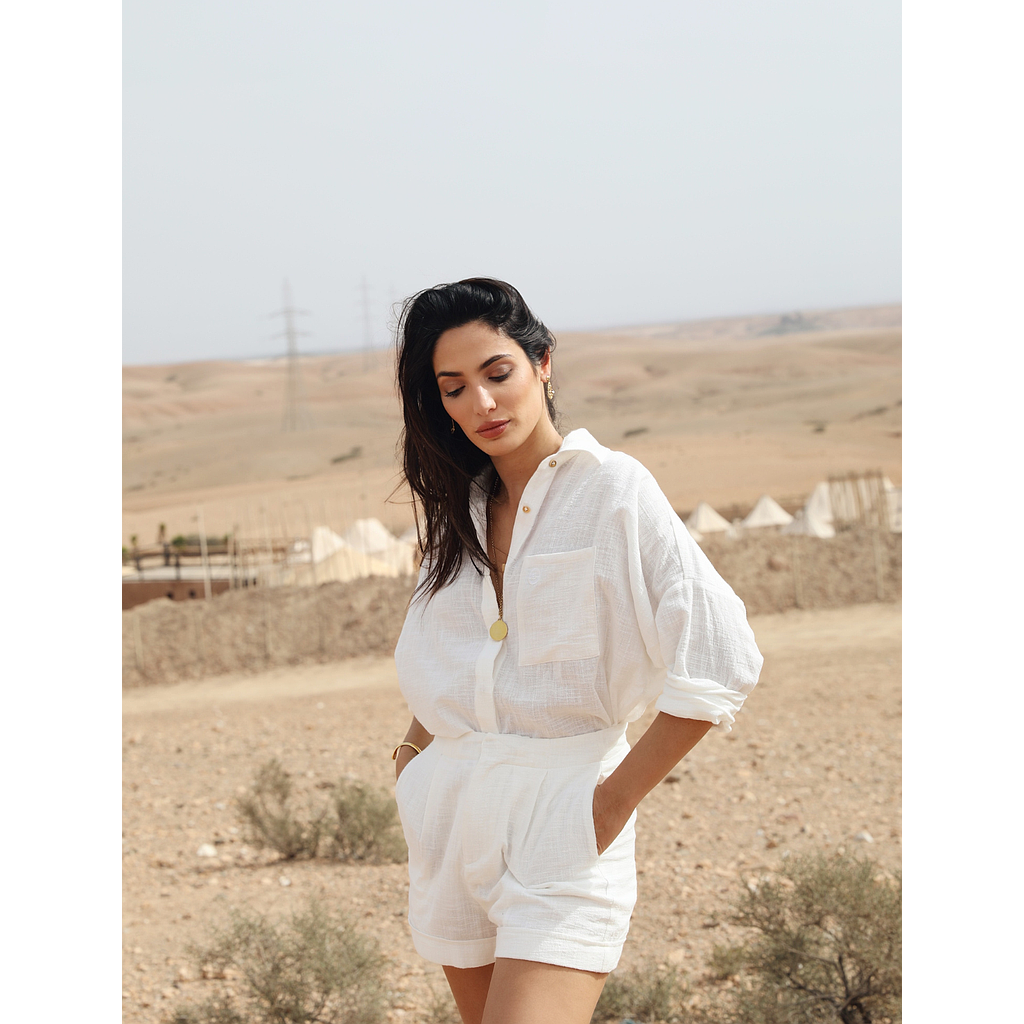 Short en lin Sarah Off-white