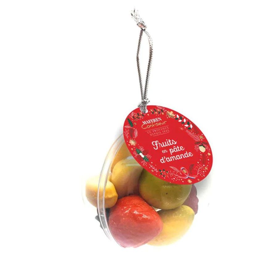 Boule de Noël - fruits en pâte d'amande - 100g