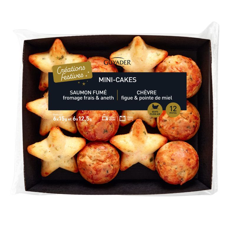 ✨ Mini cake saumon fumé fromage frais aneth | Mini étoile chèvre figue miel x12 - 165g