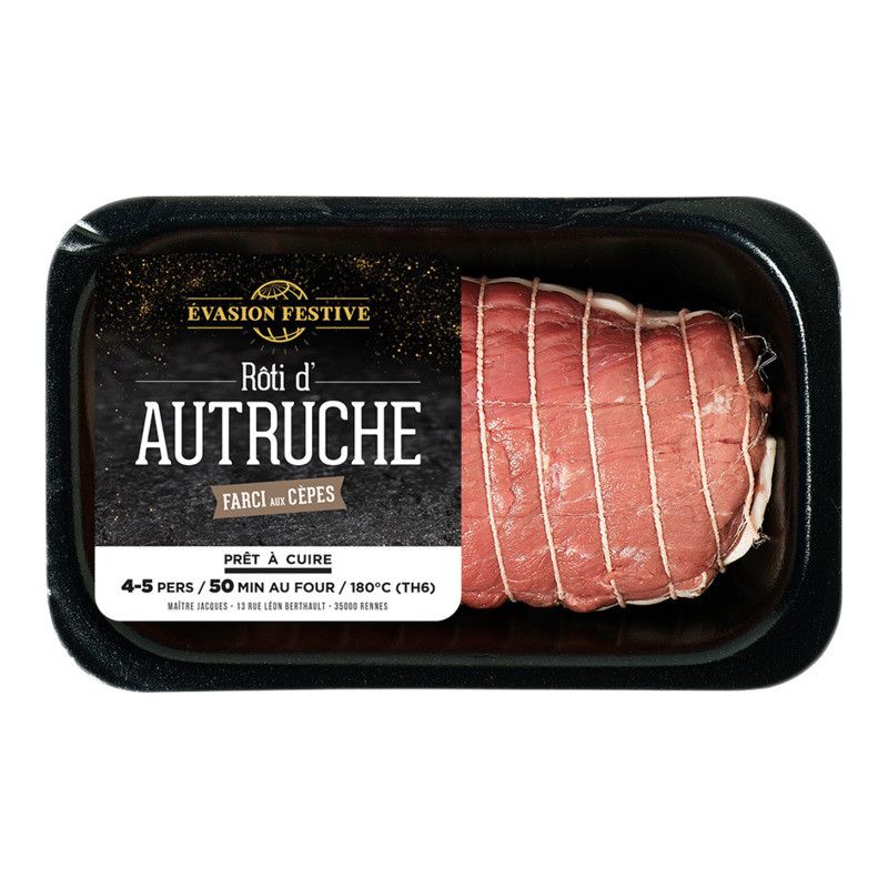 ✨ Rôti d'autruche farci aux cèpes ±980g