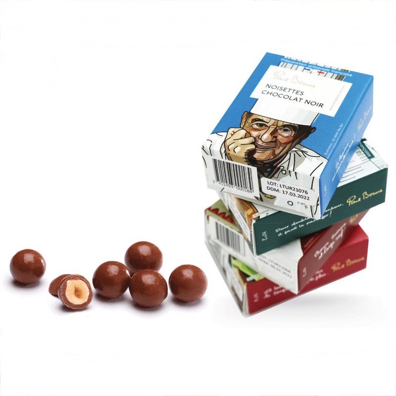 Assortiment de noisettes enrobées de chocolat x4 - 200g