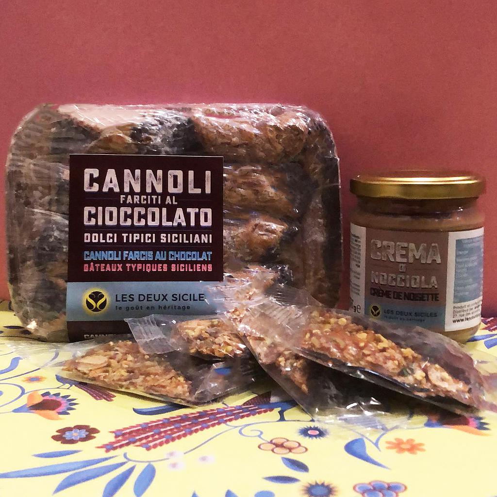 1 coffret de cannoli chocolat + 1 crème de noisette + 4 croquants