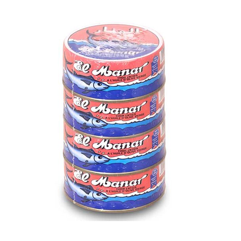 Thon entier à l'huile d'olive 4 x 160 gr (El Manar)