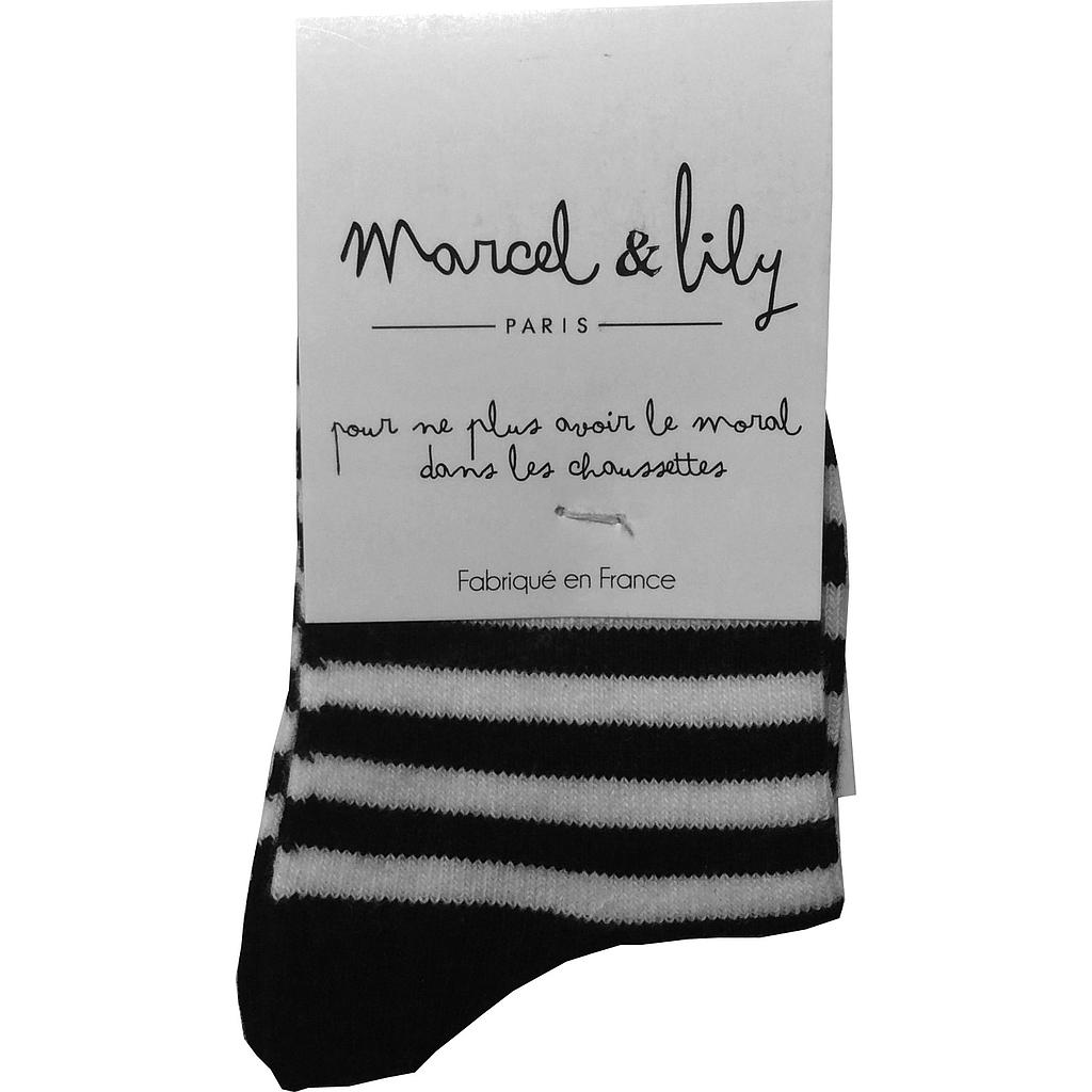 Chaussettes Bébé rayées noires et blanches