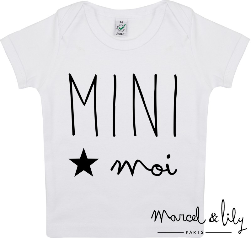 tee-shirt Bébé bio + pochon tissu "Mini Moi"