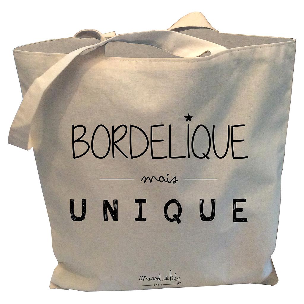 Tote-Bag réversible écru "Bordélique mais Unique"