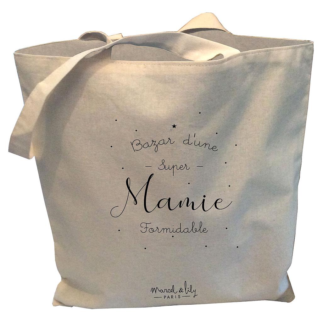 Tote-Bag réversible écru "Mamie Formidable"