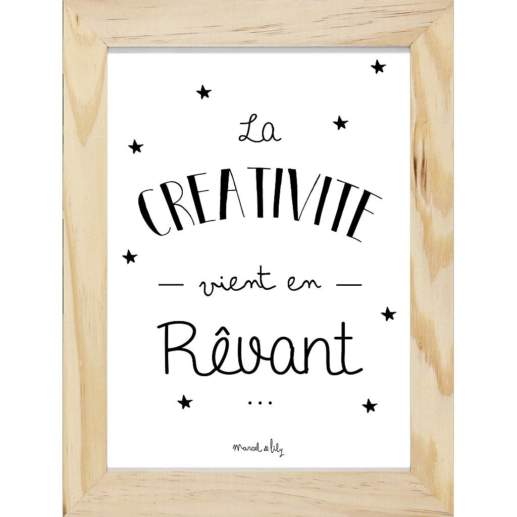 Affiche "La créativité vient en rêvant"