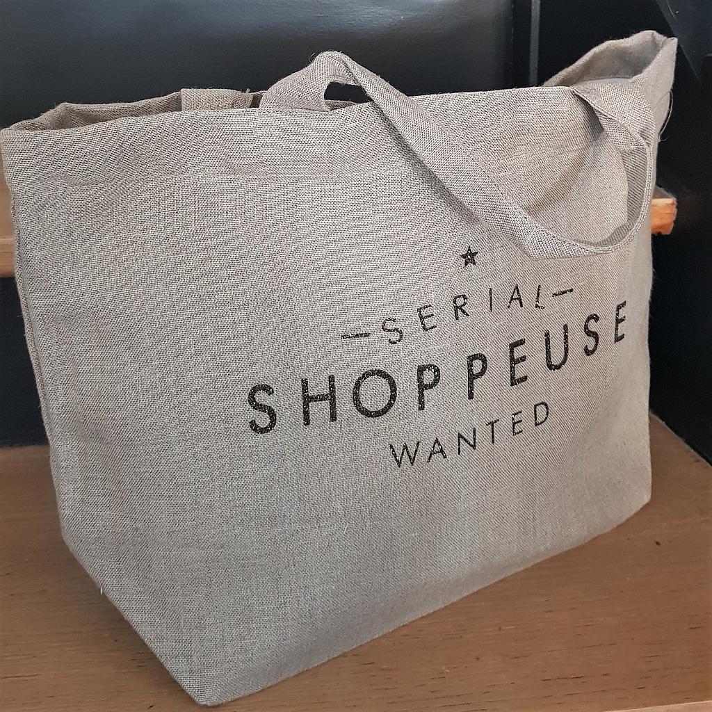 Mon p'tit cabas en lin SERIE LIMITEE  "Serial Shoppeuse"