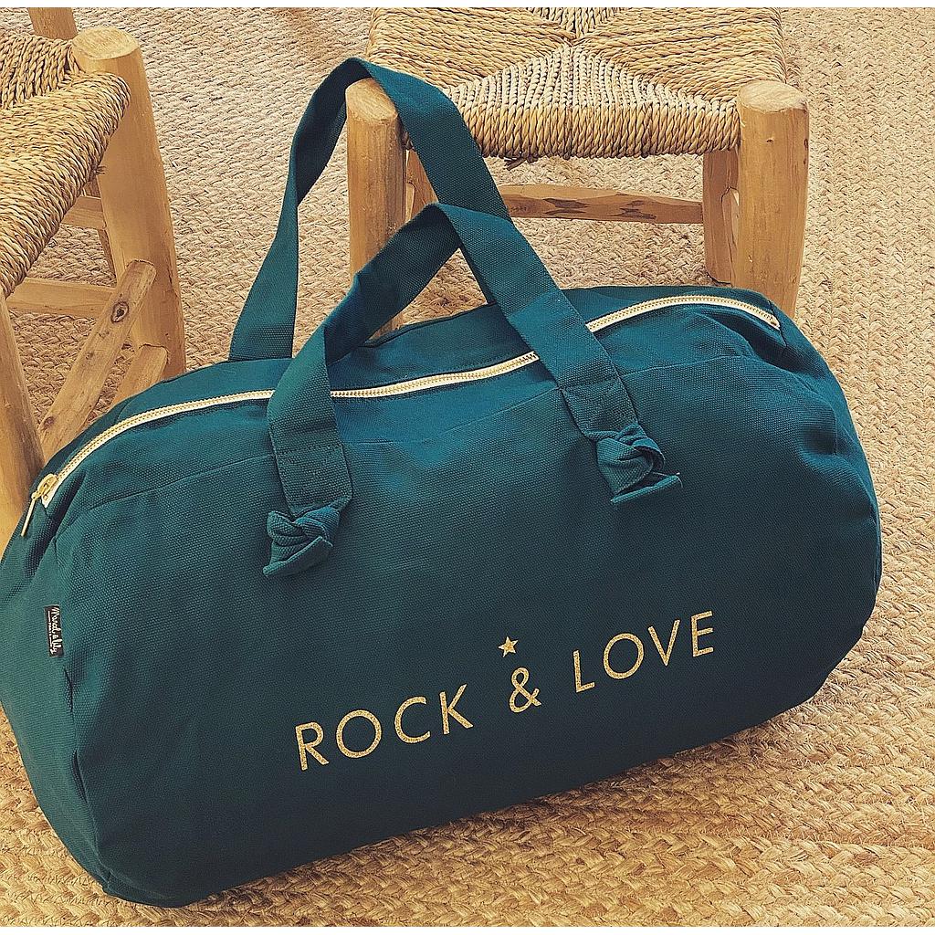 Sac Polochon bleu paon-Rock and Love