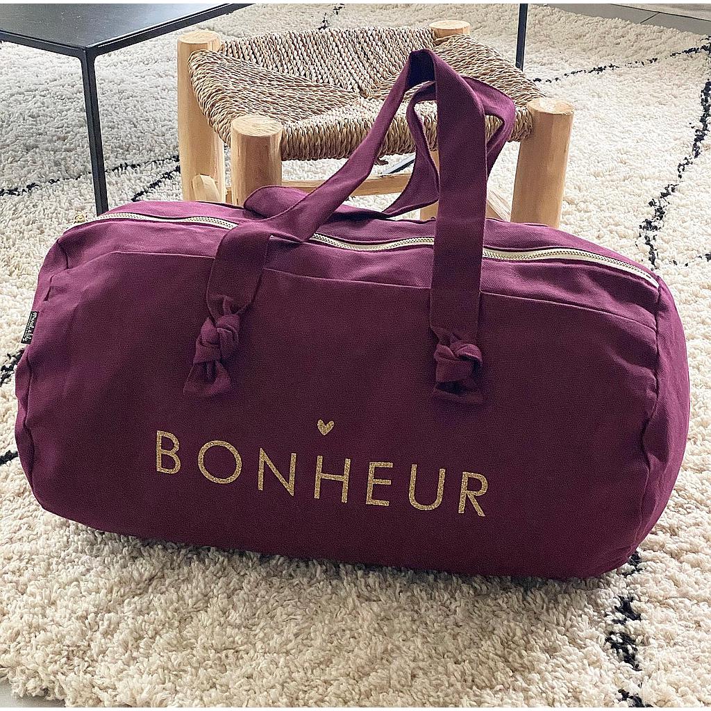 Sac Polochon aubergine - Bonheur