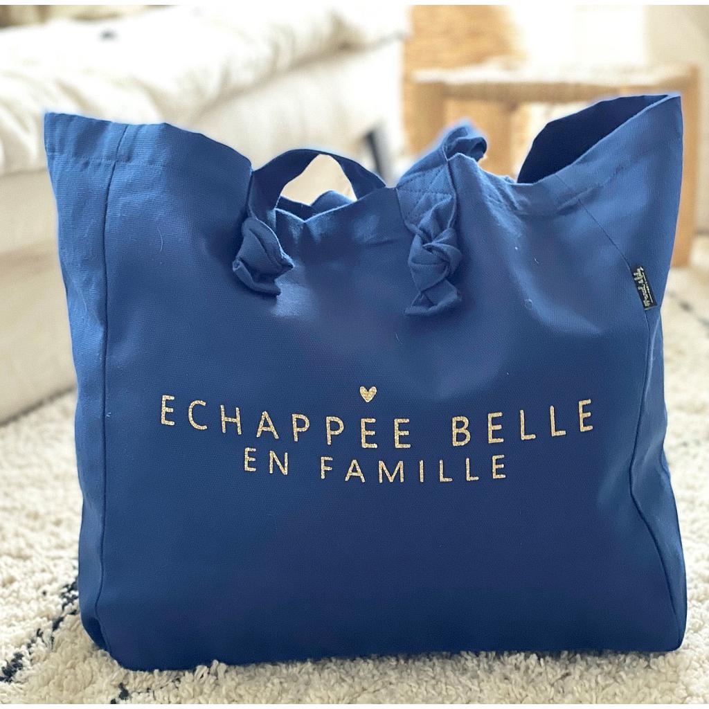 Cabas Lily  marine " Echappée Belle en famille"