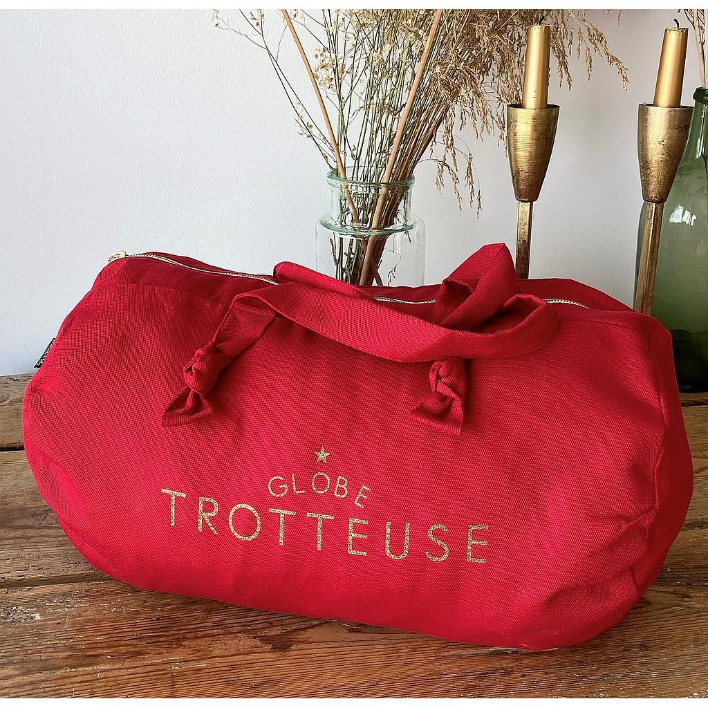 Sac Polochon rouge coquelicot- Globe Trotteuse