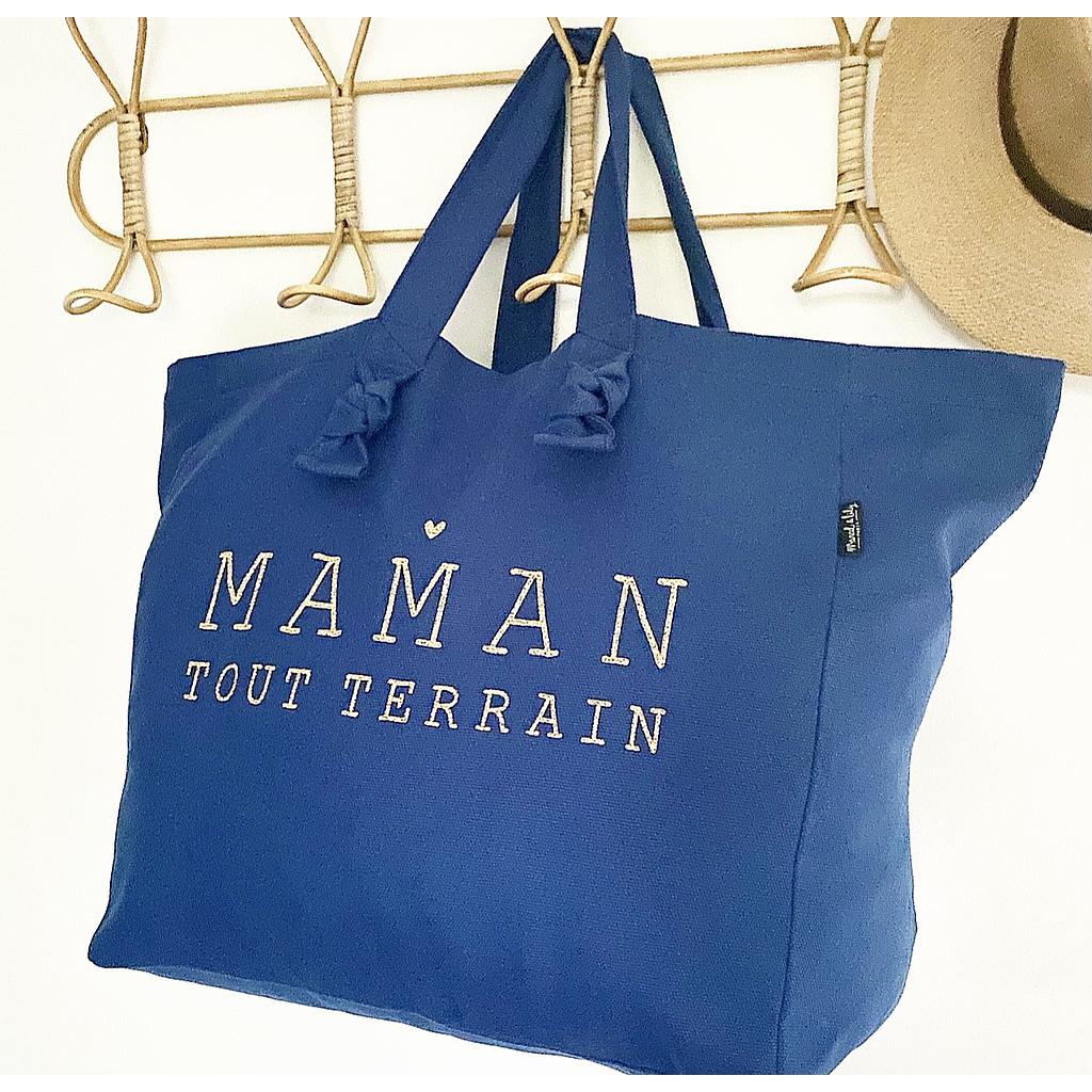 Cabas Lily  marine " Maman tout terrain"