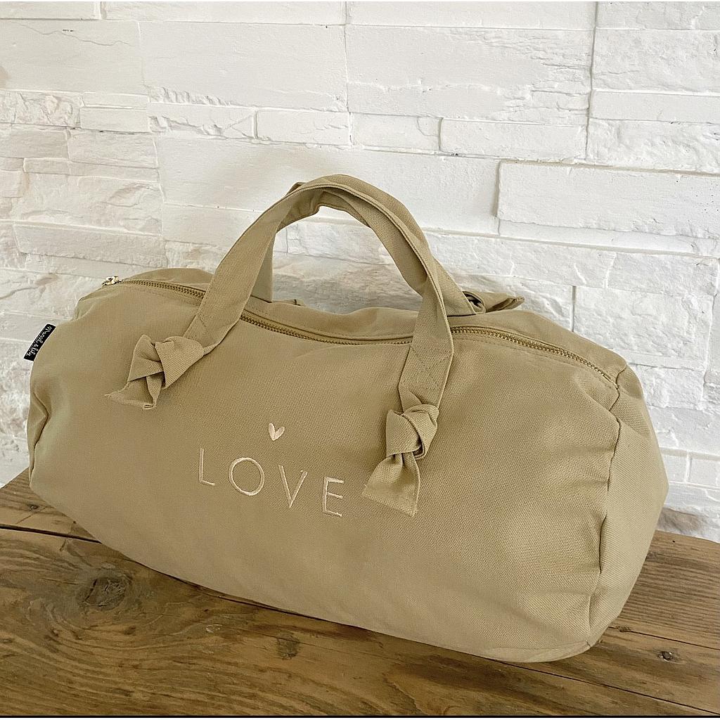 Mini sac polochon- Biscuit- LOVE-