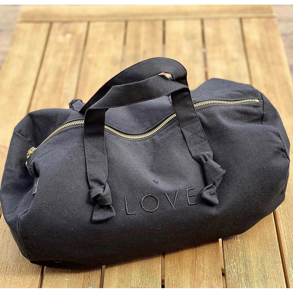 Mini sac polochon- noir réglisse- LOVE-