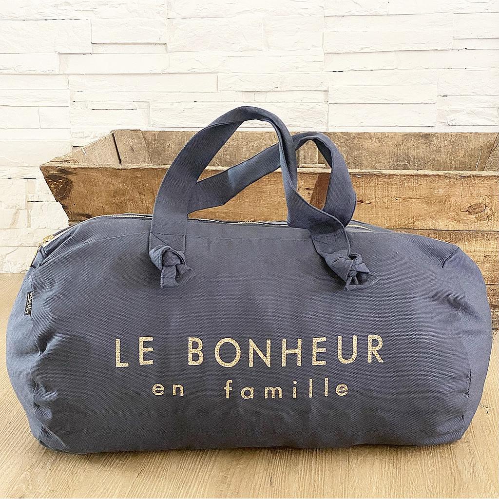 Sac Polochon Bleu Denim- Le Bonheur en Famille