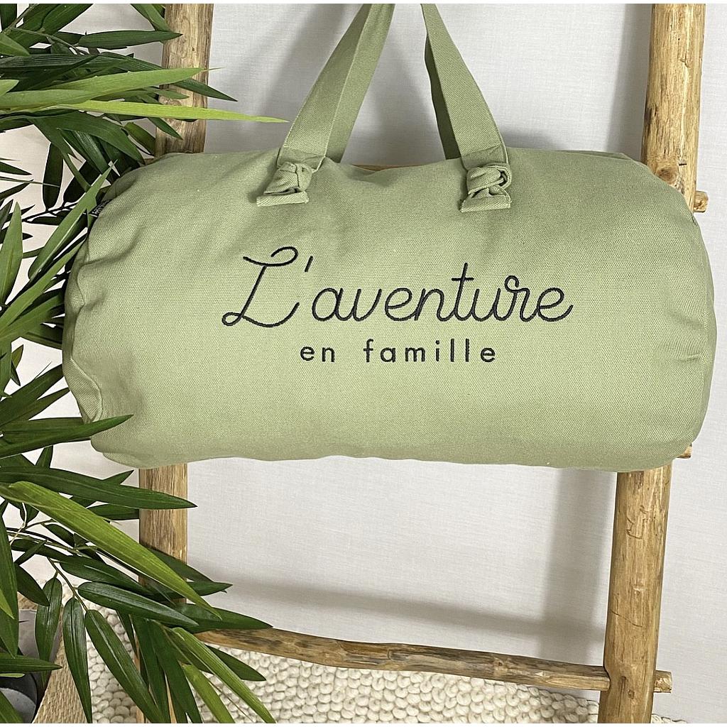 Sac Polochon brodé- TILLEUL- L'Aventure en Famille