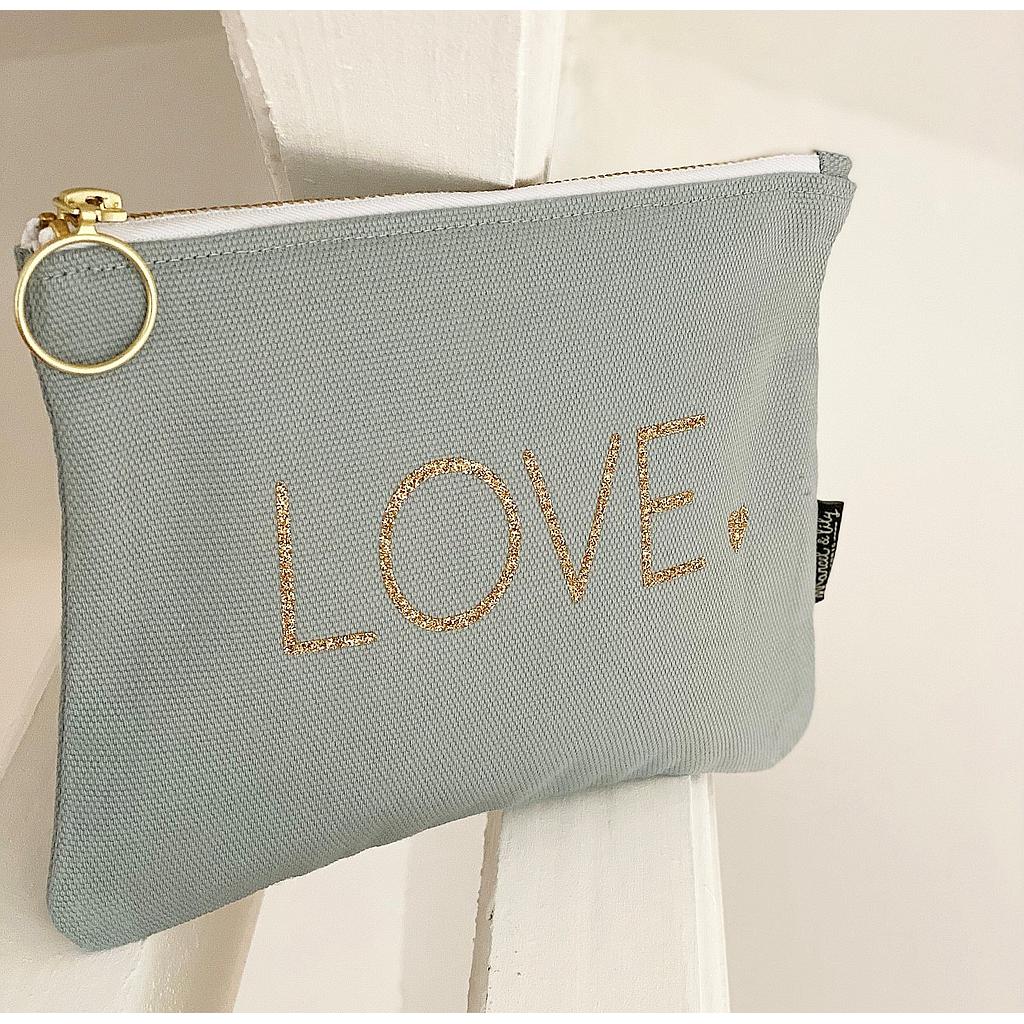 Trousse bleu caraïbe "love"