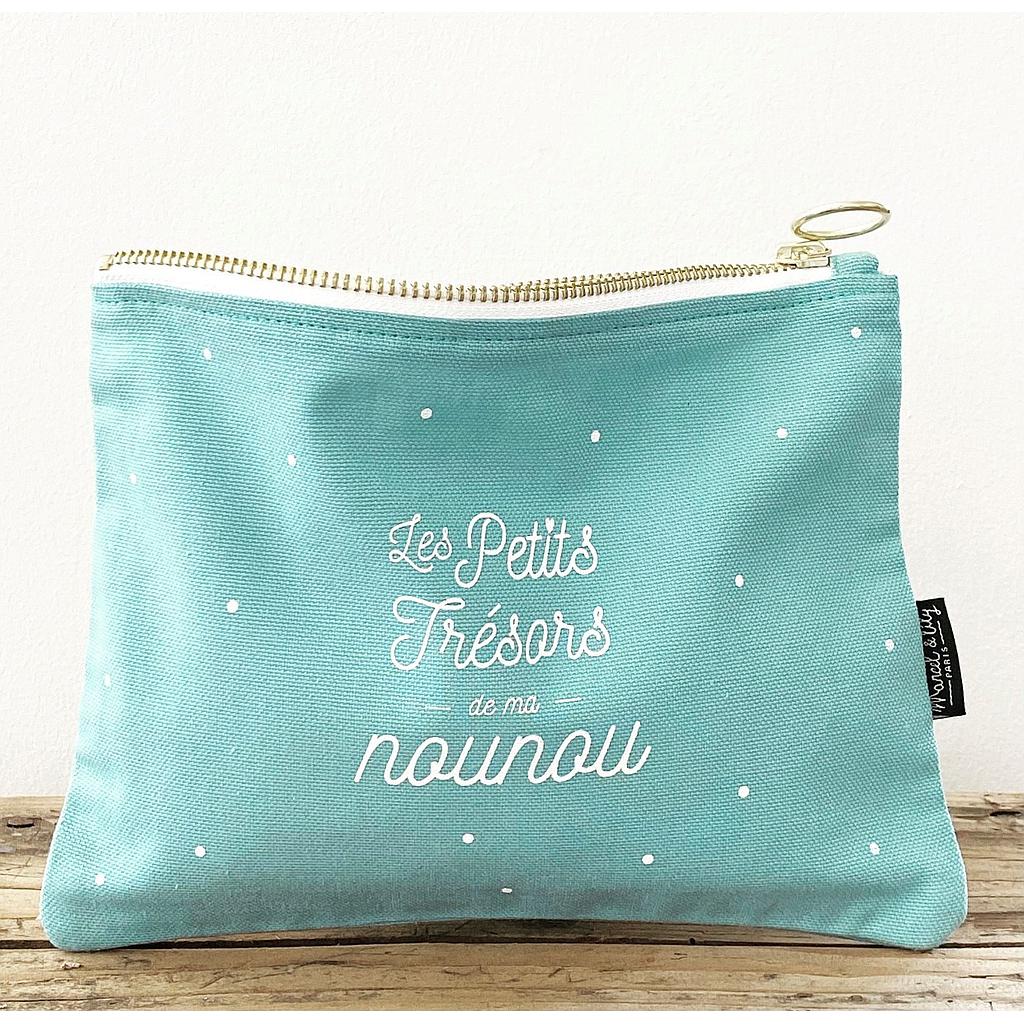 Trousse turquoise "Les petits trésors de ma nounou"