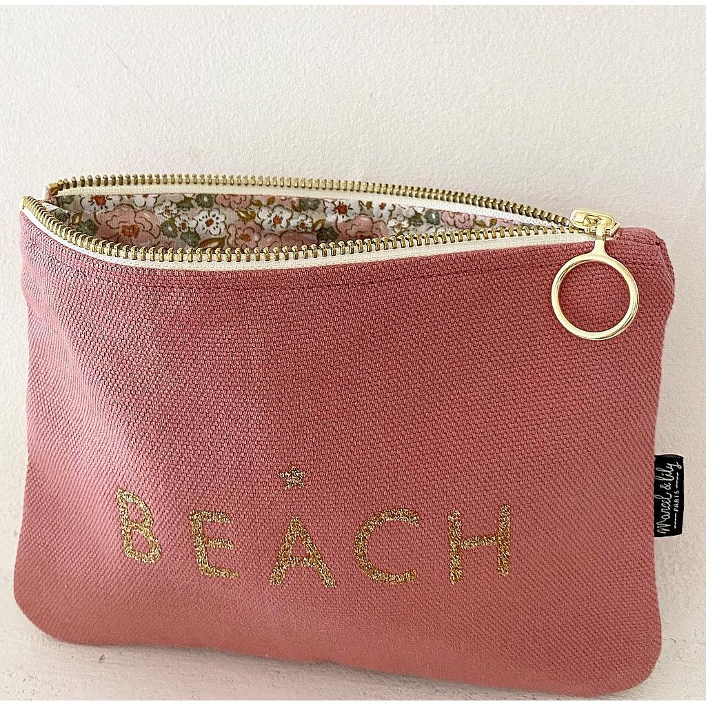 Trousse vieux rose "BEACH"