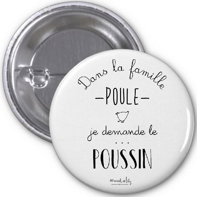 Lot de 5 Badges " Poussin"