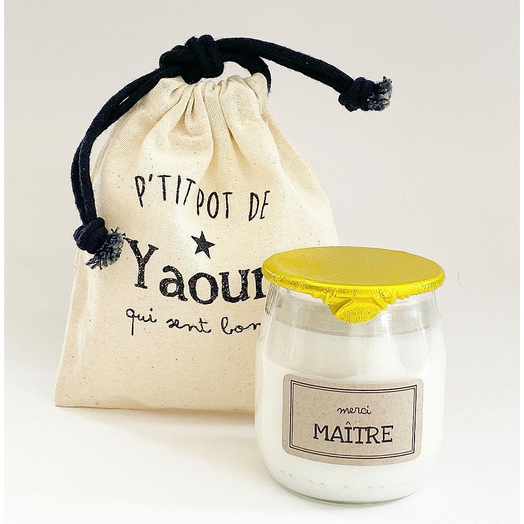 Bougie P'tit pot de yaourt "Maître" Pistache-amande