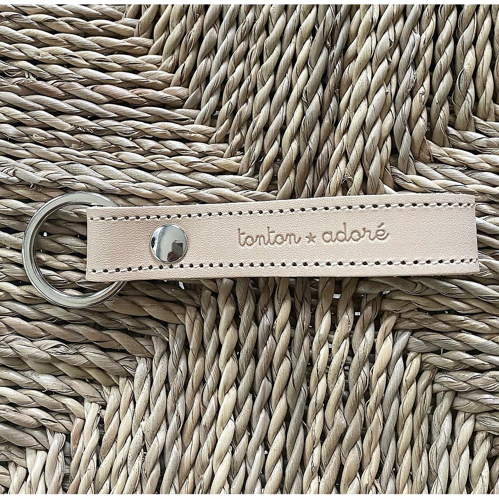 Porte clefs - Cuir naturel " tonton adoré