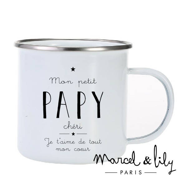 Tasse émaillée "Papy chéri"