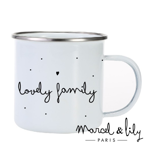 Tasse émaillée "Lovely Family-Petite soeur d'amour"
