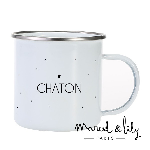 Tasse émaillée "Chaton"