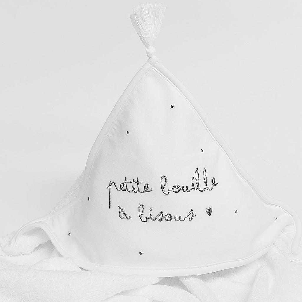Cape de Bain à Pompons "Petite Bouille à Bisous"