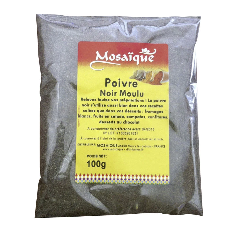 Poivre noir moulu100 gr (Mosaïque)