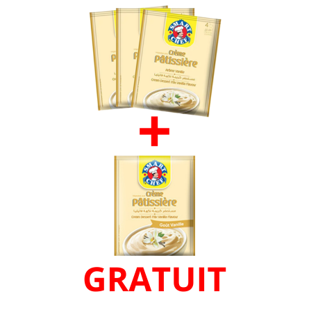 Crème dessert vanille 40 gr (Smart Chef) 4 sachets dont 1 gratuit