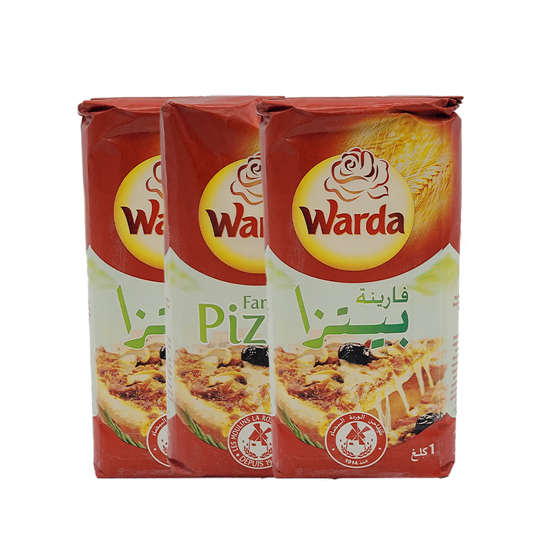 3 paquets Farine pizza 1 kg (Warda)