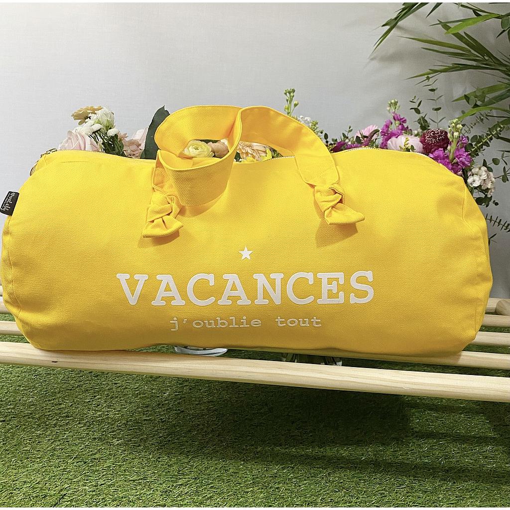 Sac Polochon- jaune Banana- Vacances, j'oublie tout