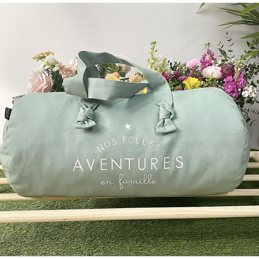 Sac Polochon- Celadon- Nos folles aventures en famille