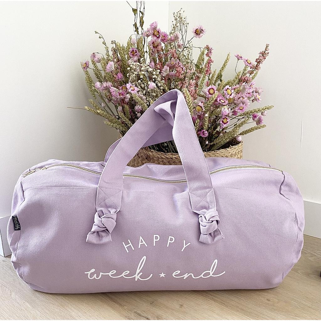 Sac Polochon -Lilas - Happy Week End