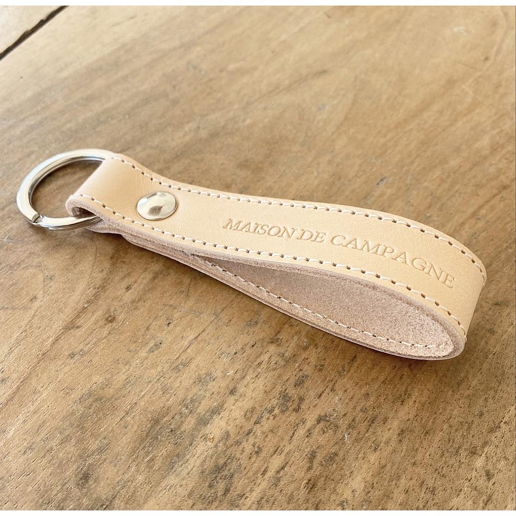 Porte clefs - Cuir naturel "Maison de Campagne"