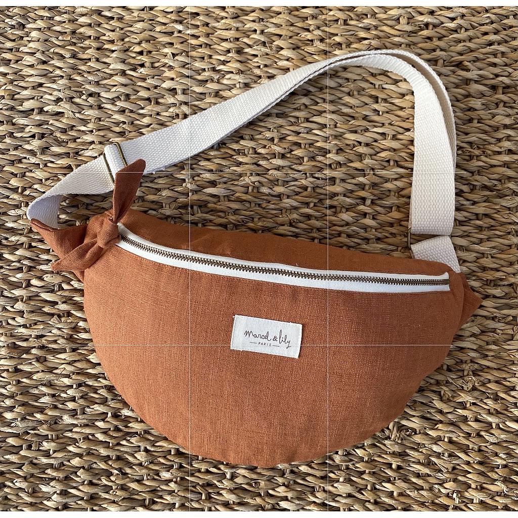 Sac Banane 100% lin -rouille