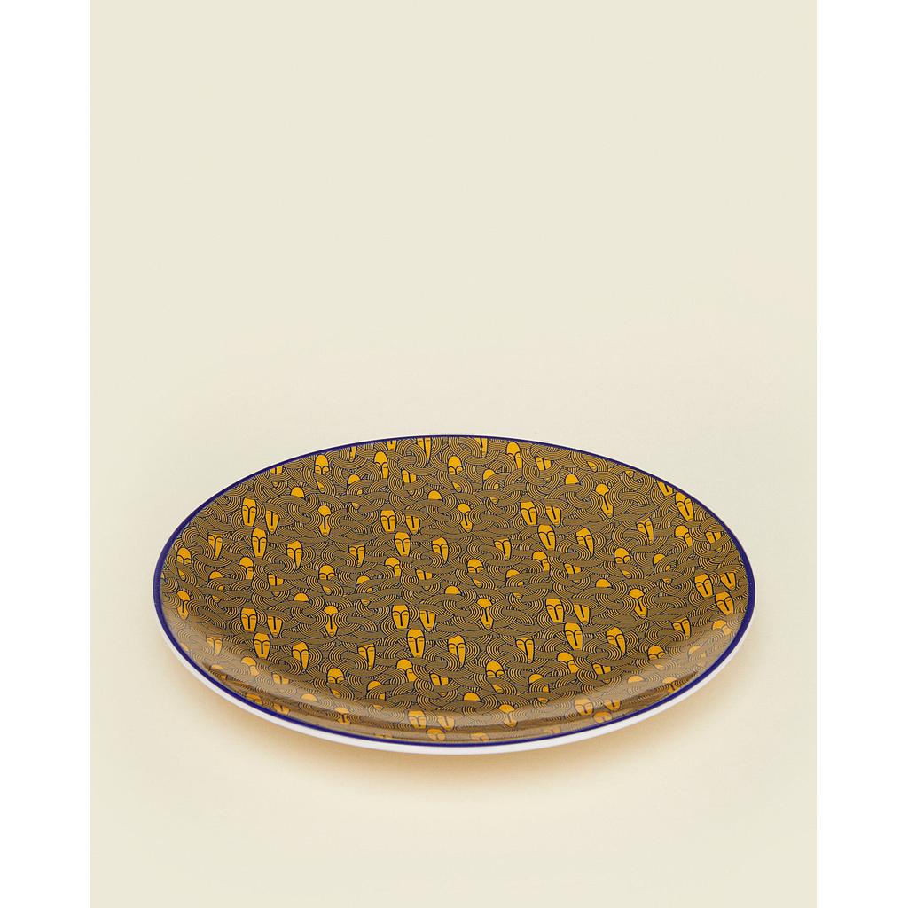 TOE Mask Pattern Dessert Plate
